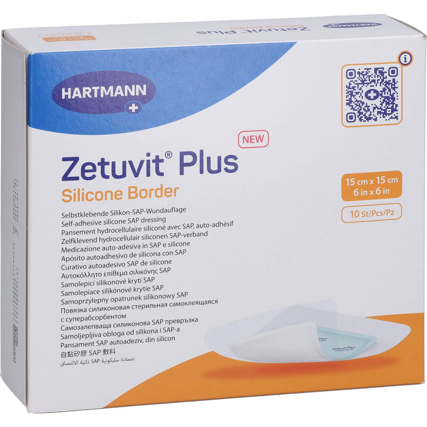 ZETUVIT Plus Silicone Border steril 15x15 cm 10 St