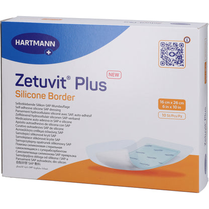 ZETUVIT Plus Silicone Border steril 16x26 cm 10 St