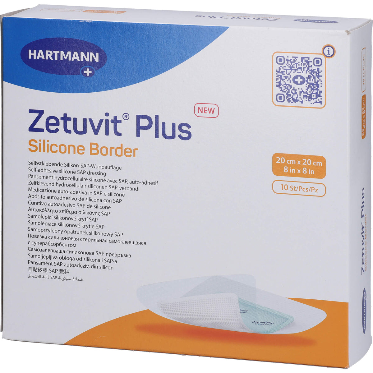 ZETUVIT Plus Silicone Border steril 20x20 cm 10 St