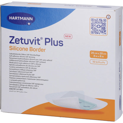 ZETUVIT Plus Silicone Border steril 20x20 cm 10 St