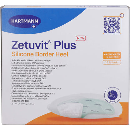 ZETUVIT Plus Silicone Border steril Heel 25x25cm 10 St