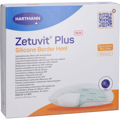 ZETUVIT Plus Silicone Border steril Heel 25x25cm 10 St