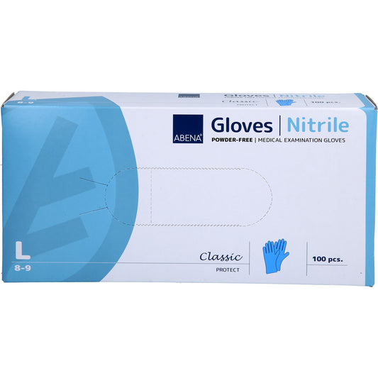 ABENA Classic Nitril Unt.Hands.unste.pf L blau 100 St