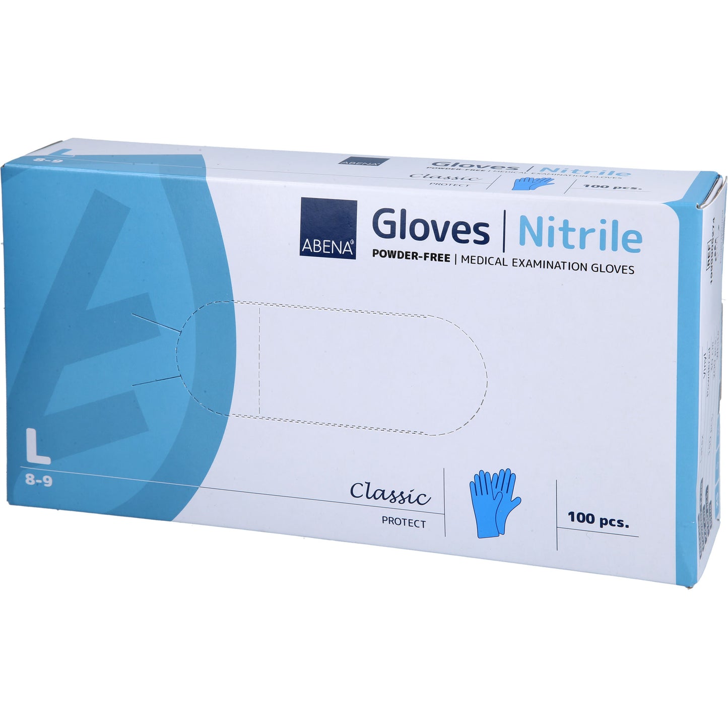 ABENA Classic Nitril Unt.Hands.unste.pf L blau 100 St