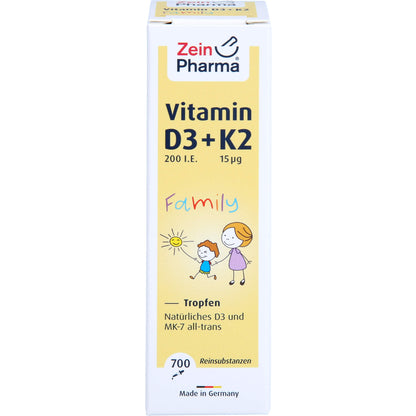 VITAMIN D3+K2 MK-7 all trans Family Tropf.z.Einn. 20 ml