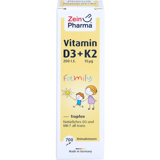 VITAMIN D3+K2 MK-7 all trans Family Tropf.z.Einn. 20 ml