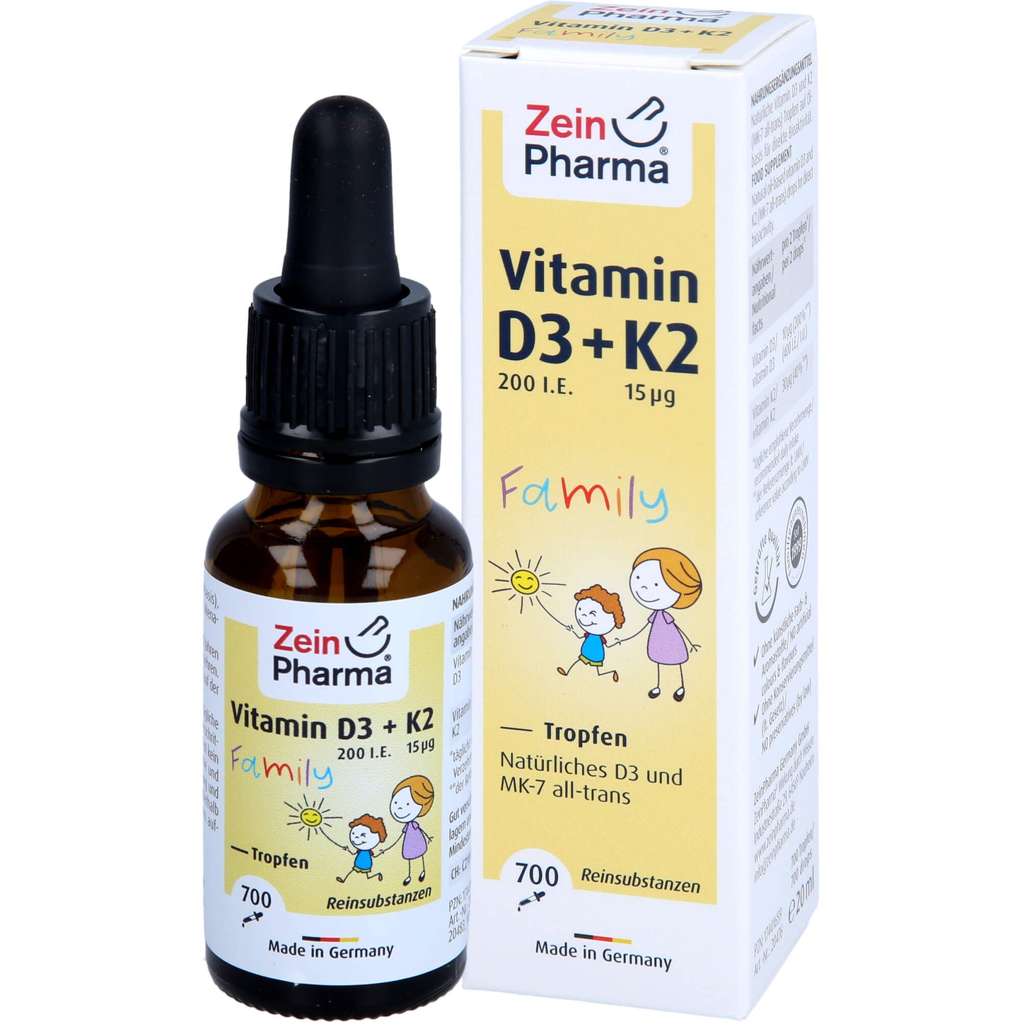 VITAMIN D3+K2 MK-7 all trans Family Tropf.z.Einn. 20 ml