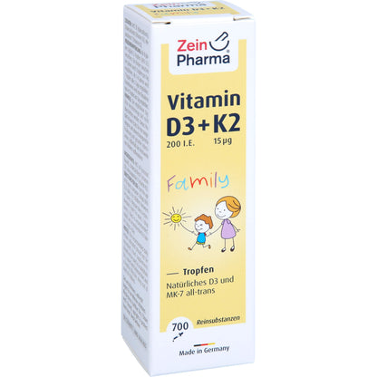 VITAMIN D3+K2 MK-7 all trans Family Tropf.z.Einn. 20 ml