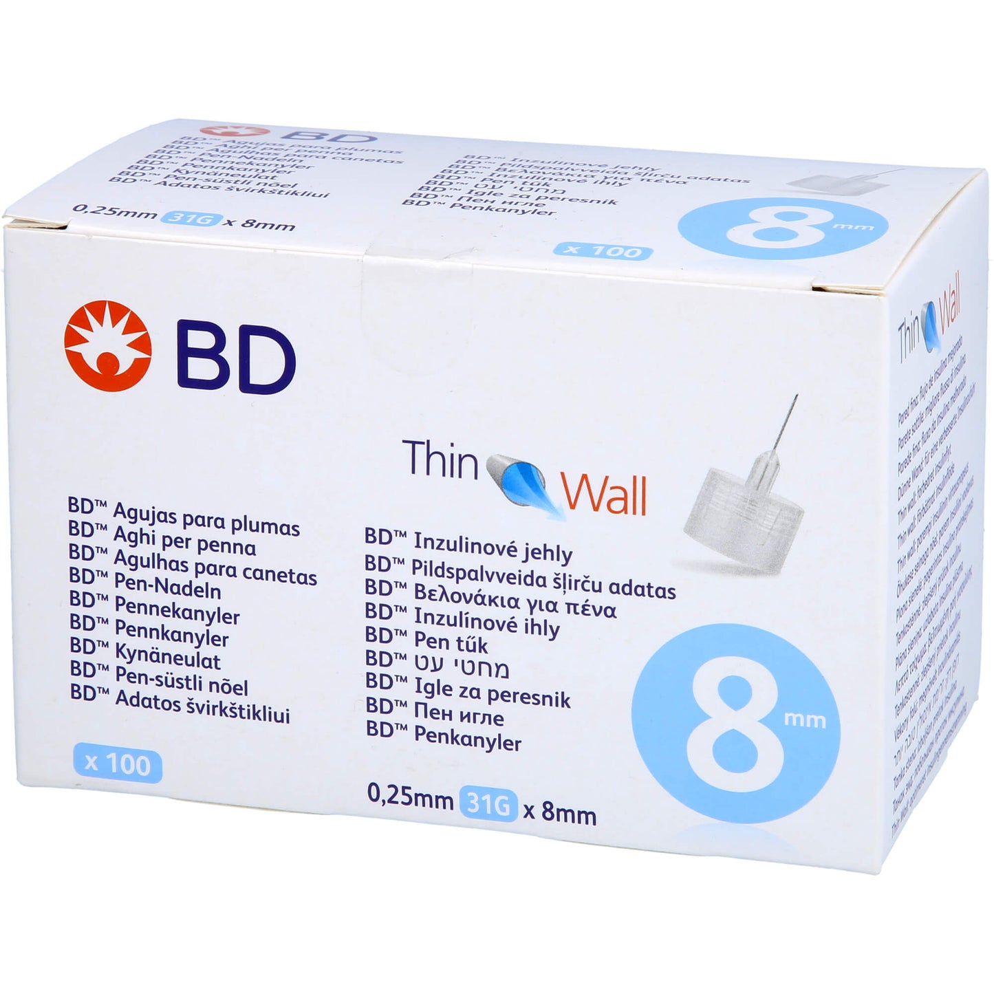 BD THIN Wall Pen-Nadeln 0,25 31 Gx8 mm 100 St