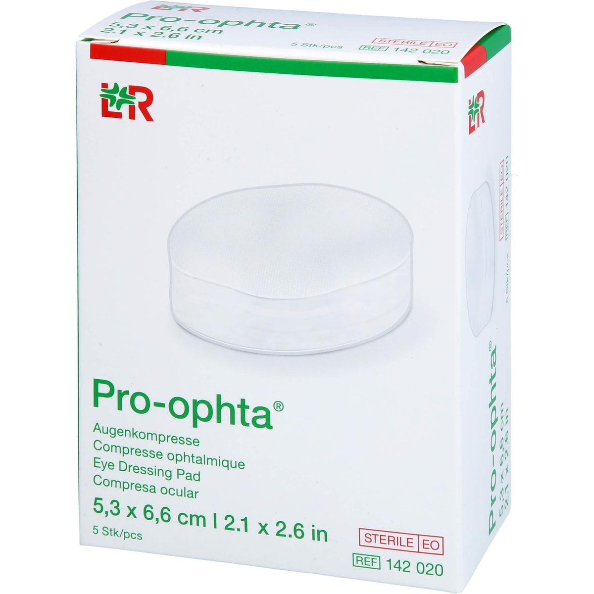 PRO-OPHTA Augenkompressen 5,3x6,6 cm steril 5 St
