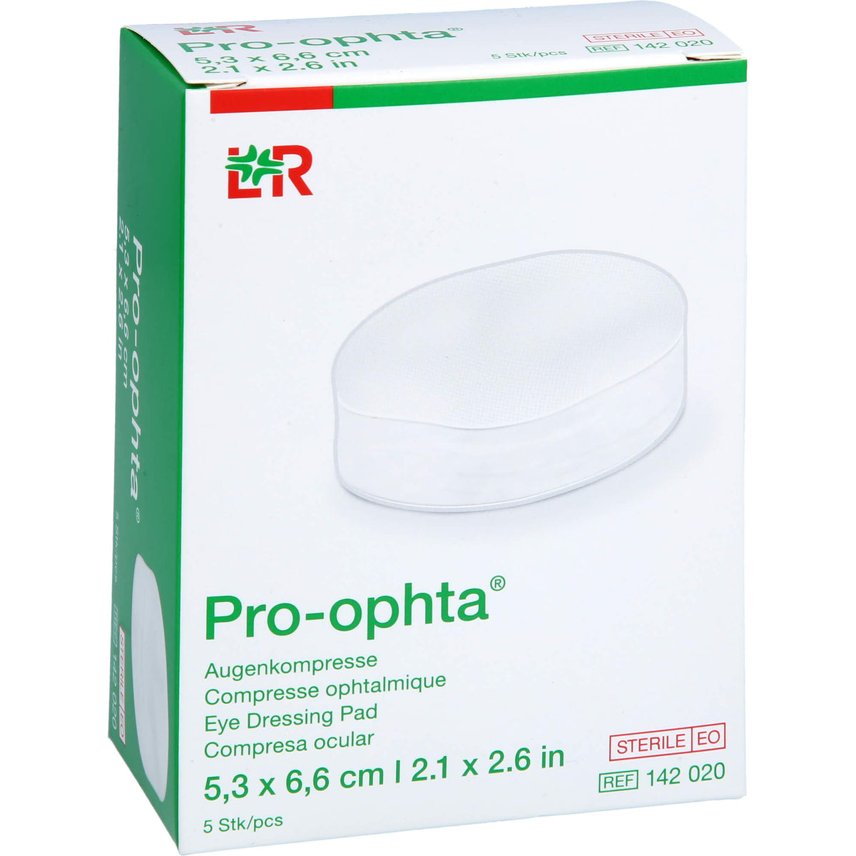 PRO-OPHTA Augenkompressen 5,3x6,6 cm steril 5 St