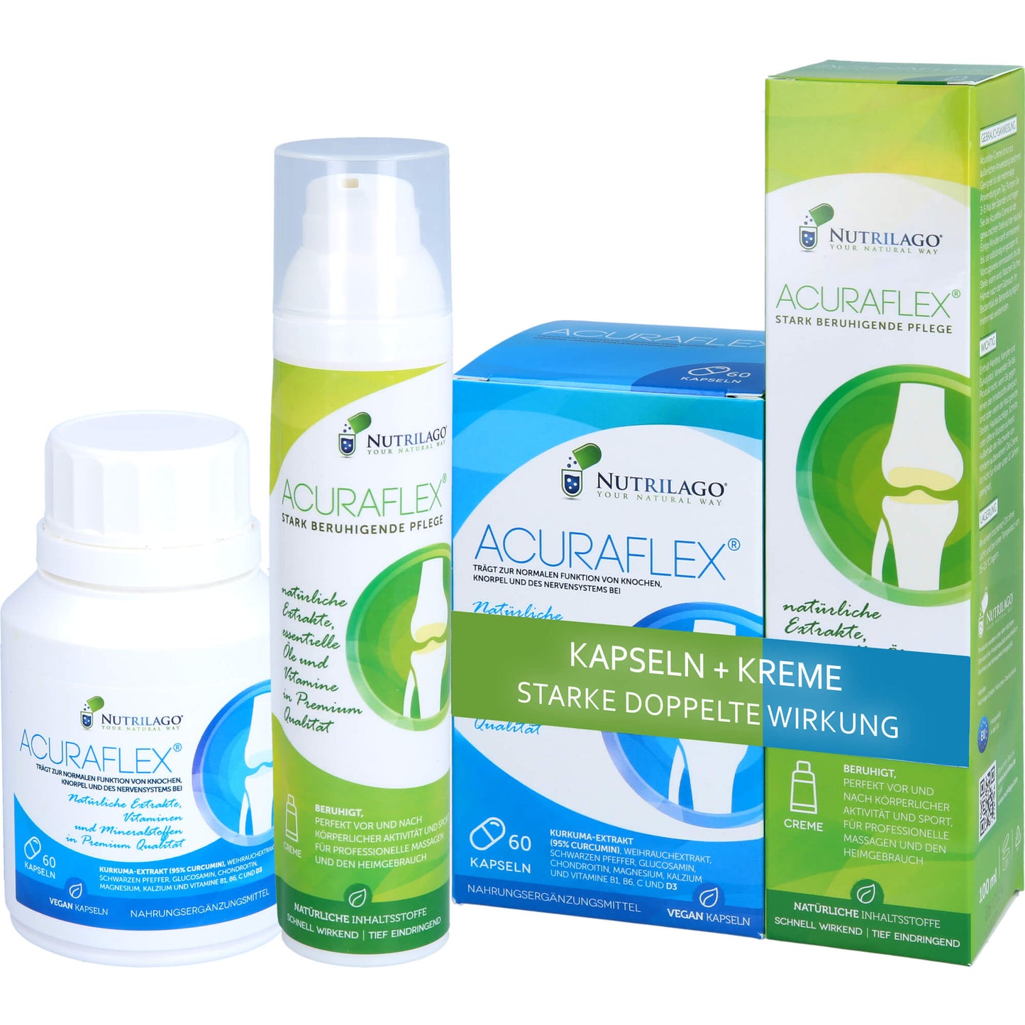 ACURAFLEX Komplett 60 Kaps.+100 ml Creme Nutrilago 1 St