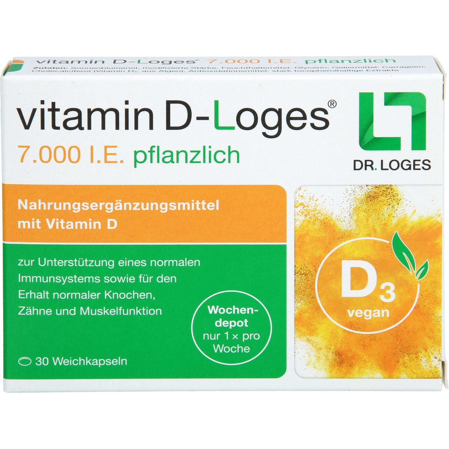 VITAMIN D-LOGES 7.000 I.E. pflanzlich Wochendepot 30 St