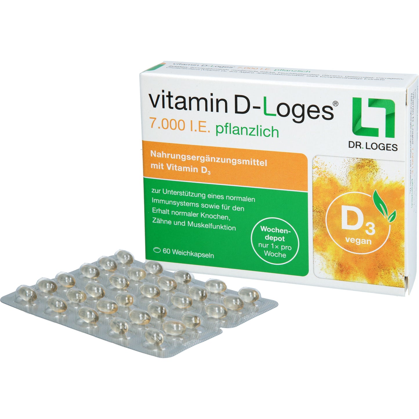 VITAMIN D-LOGES 7.000 I.E. pflanzlich Wochendepot 60 St