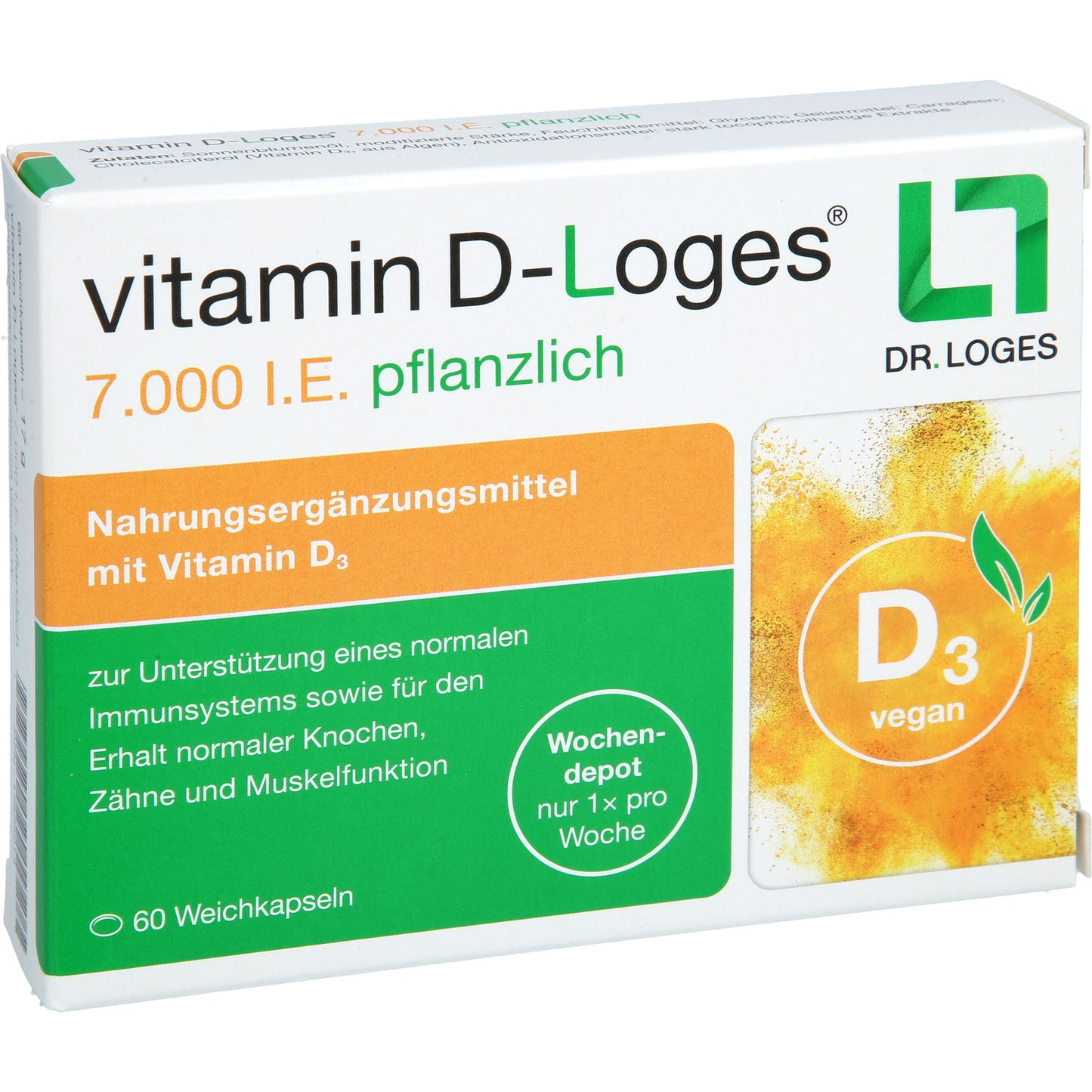 VITAMIN D-LOGES 7.000 I.E. pflanzlich Wochendepot 60 St