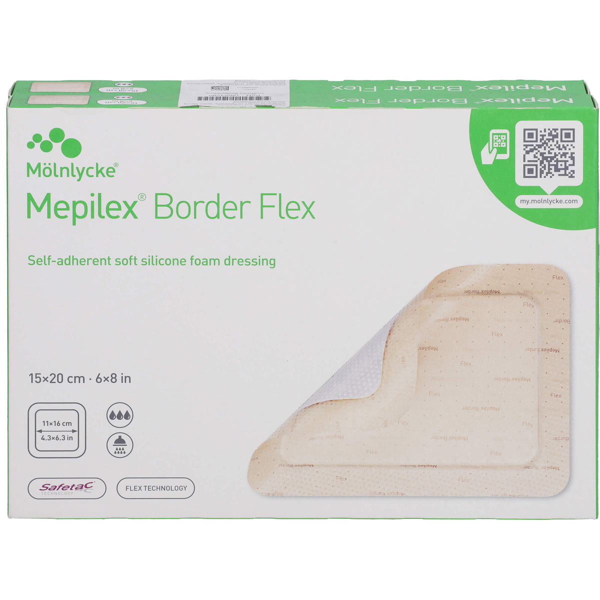 MEPILEX Border Flex Schaumverb.haftend 15x20 cm 10 St