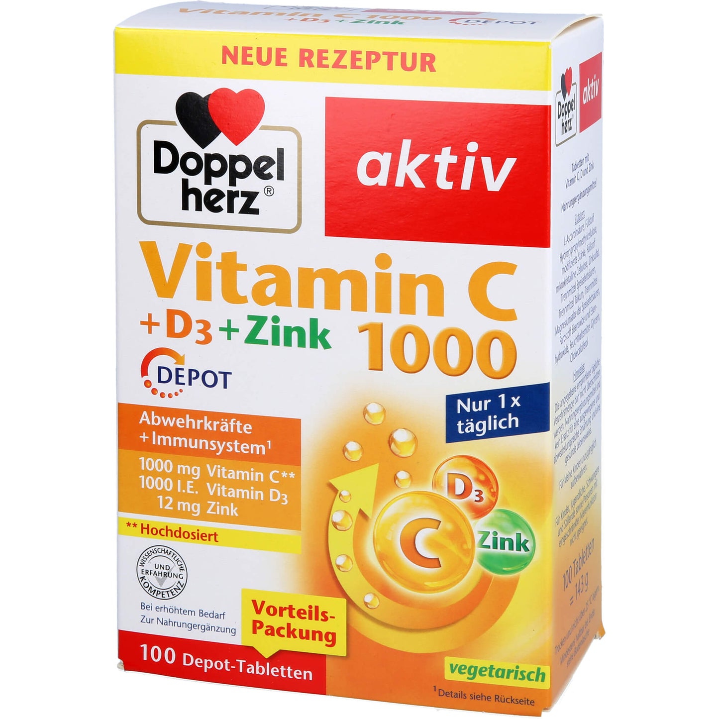 Doppelherz Vitamin C 1000 + D3 + Zink Depot 100 ST