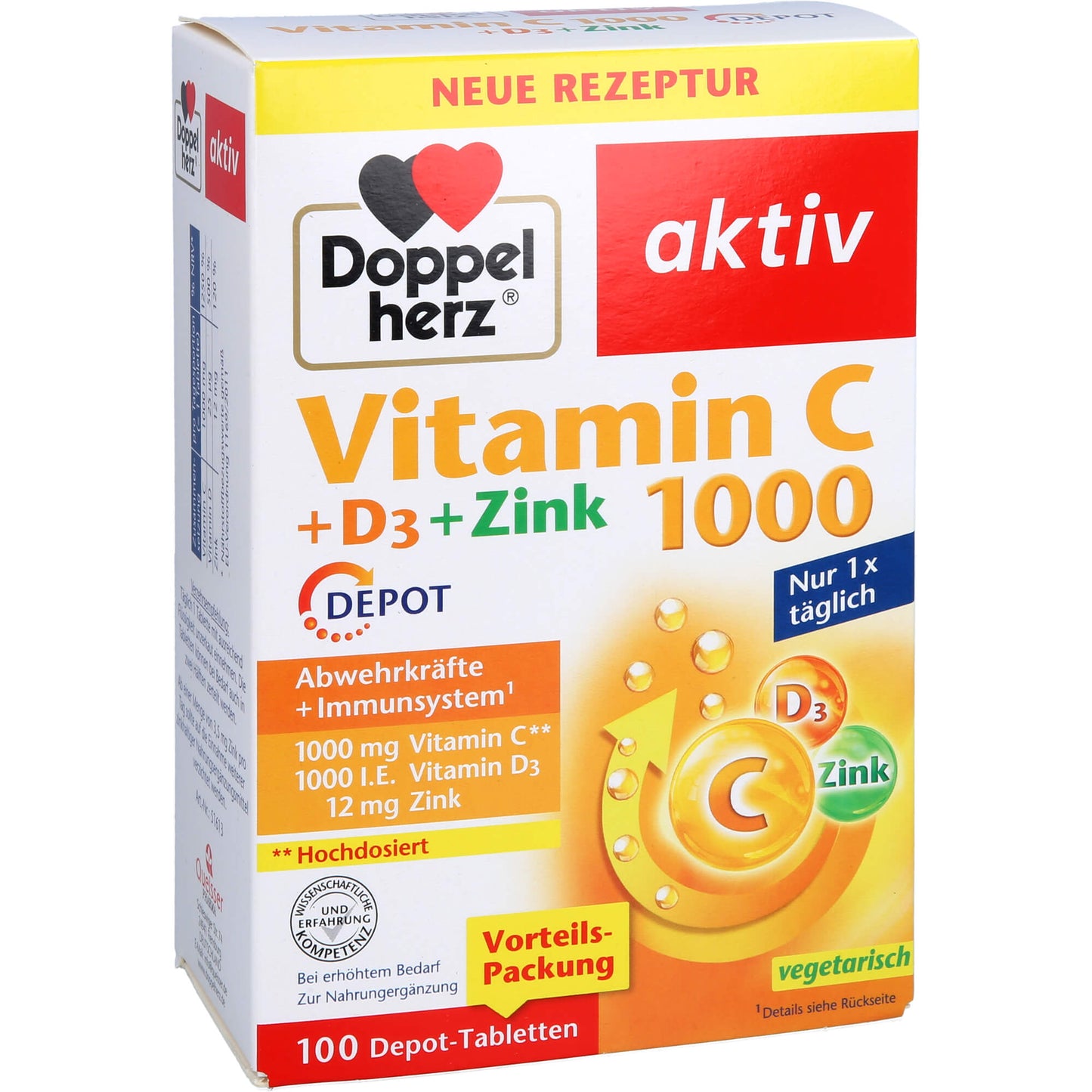 Doppelherz Vitamin C 1000 + D3 + Zink Depot 100 ST