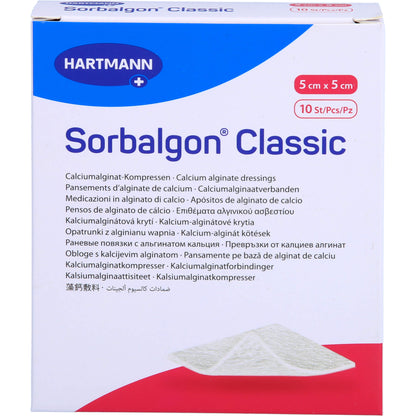 SORBALGON Classic 5x5 cm Calciumalginat-Kompresse 10 St