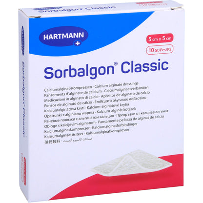 SORBALGON Classic 5x5 cm Calciumalginat-Kompresse 10 St