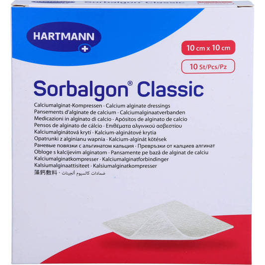SORBALGON Classic 10x10 cm Calciumalginat-Kompr. 10 St