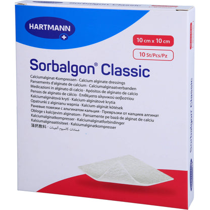 SORBALGON Classic 10x10 cm Calciumalginat-Kompr. 10 St