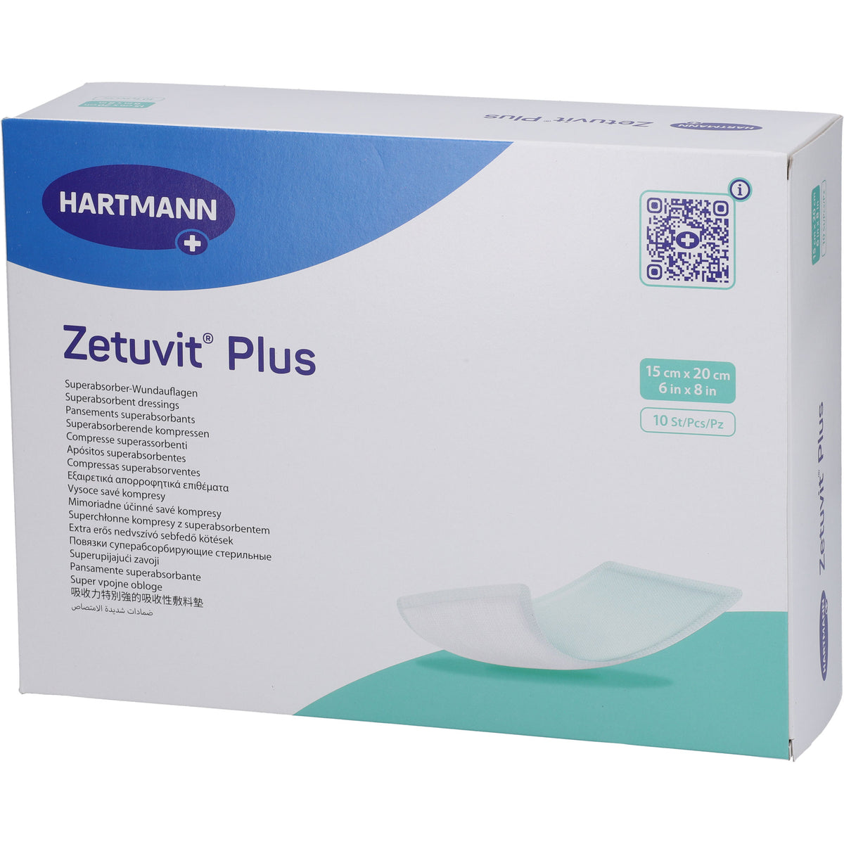 ZETUVIT Plus extrastarke Saugkompr.steril 15x20 cm 10 St