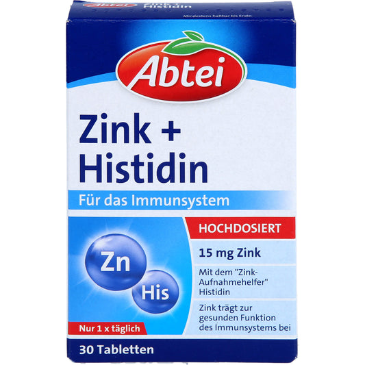 ABTEI Zink+Histidin Tabletten Titandioxidfrei 30 St