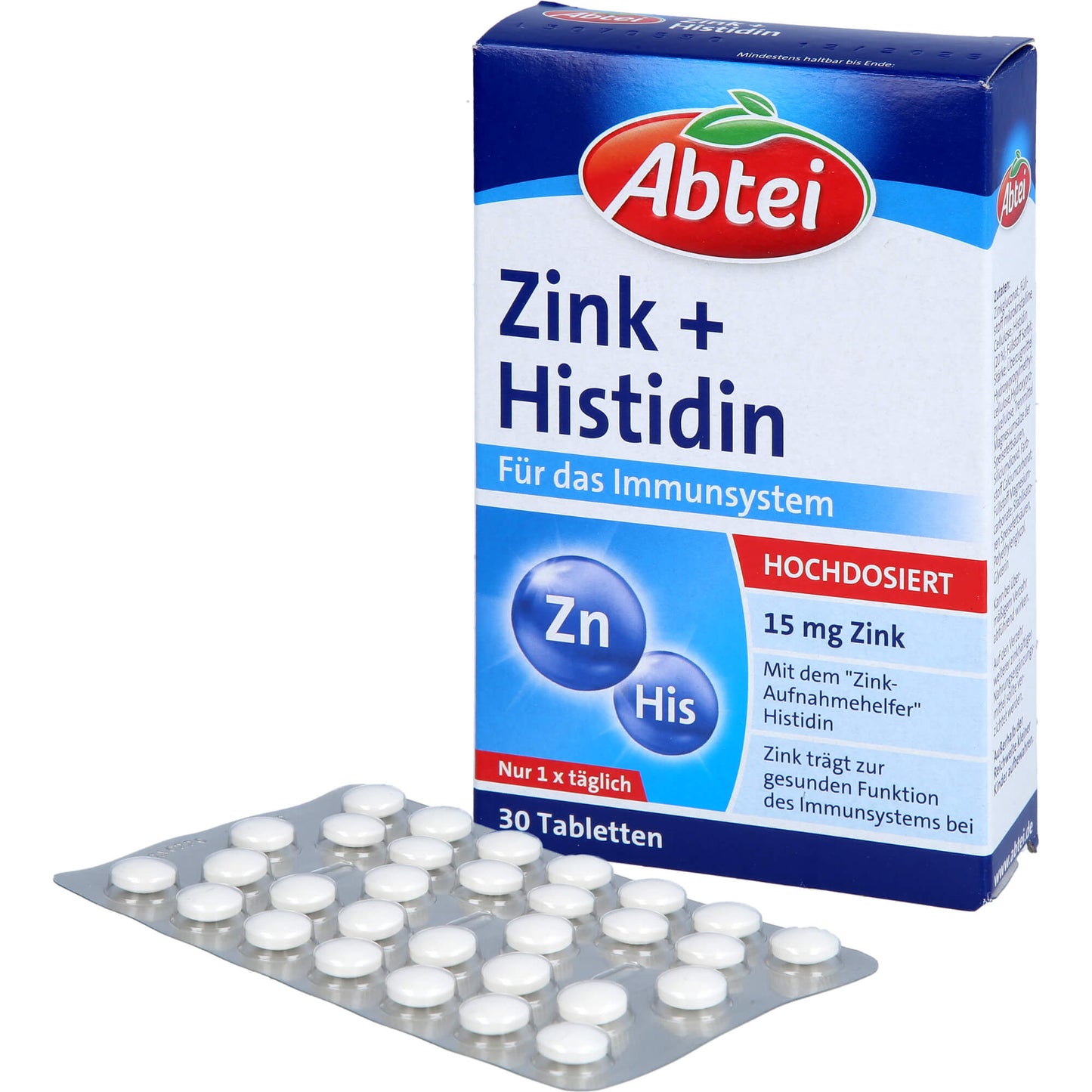 ABTEI Zink+Histidin Tabletten Titandioxidfrei 30 St