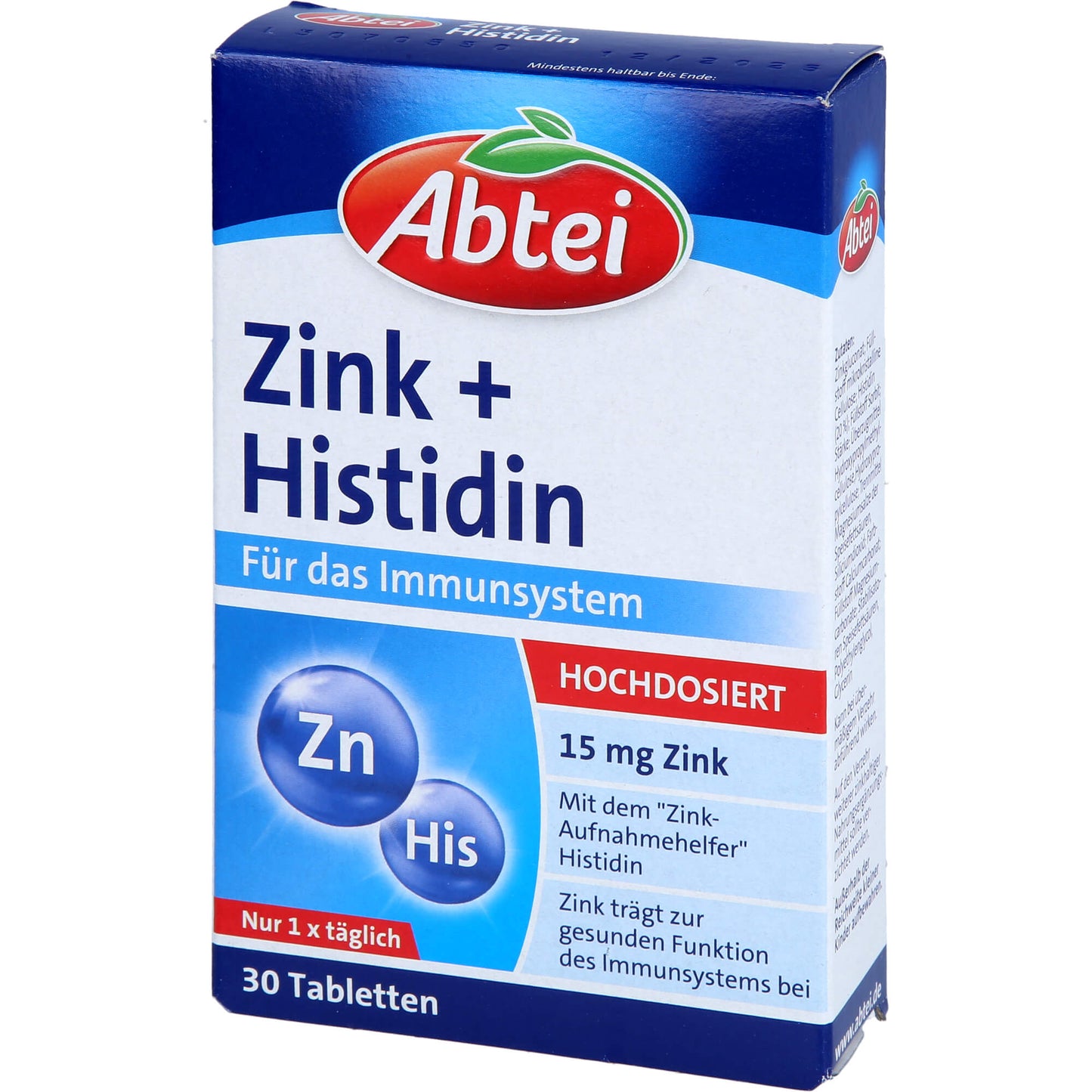 ABTEI Zink+Histidin Tabletten Titandioxidfrei 30 St