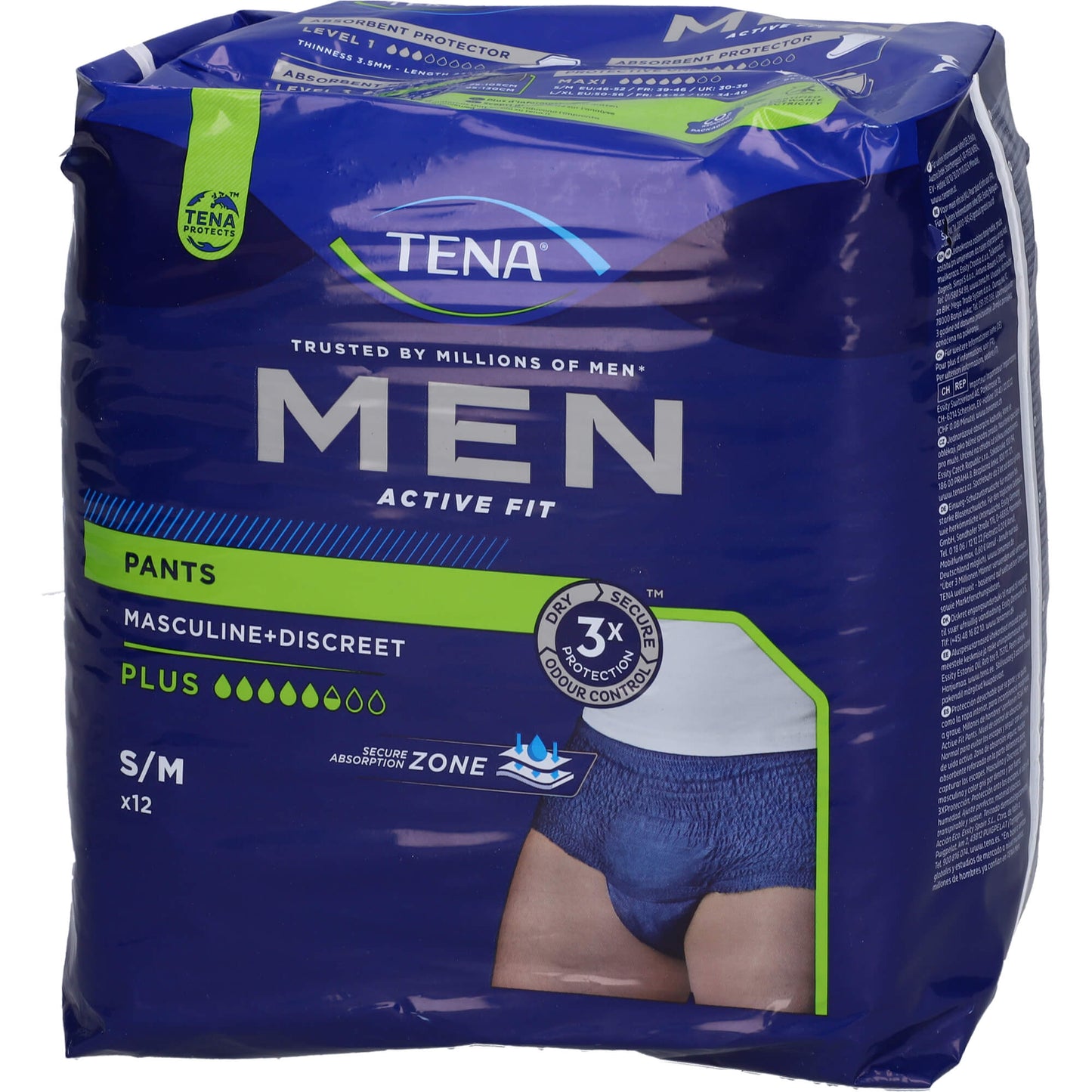 TENA MEN Act.Fit Inkontinenz Pants plus S/M blau 12 St