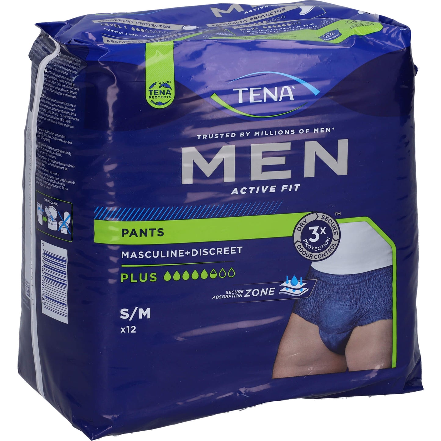 TENA MEN Act.Fit Inkontinenz Pants plus S/M blau 12 St