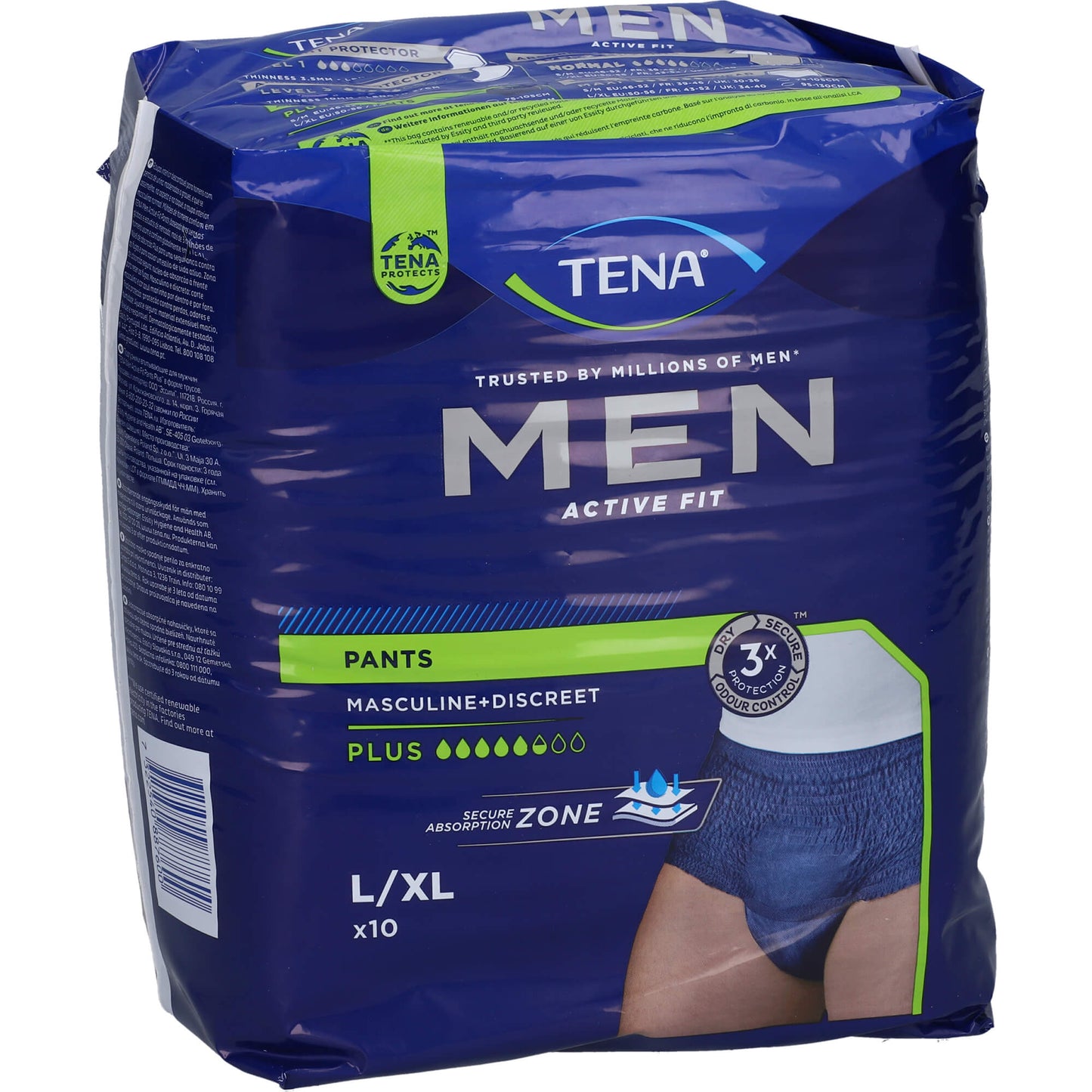 TENA MEN Act.Fit Inkontinenz Pants plus L/XL blau 10 St
