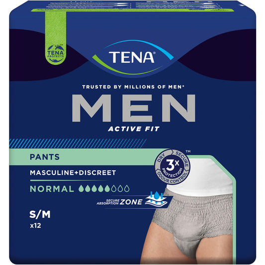 TENA MEN Act.Fit Inkontinenz Pants norm.S/M grau 12 St