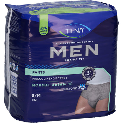 TENA MEN Act.Fit Inkontinenz Pants norm.S/M grau 12 St