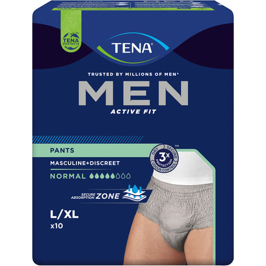 TENA MEN Act.Fit Inkontinenz Pants norm.L/XL grau 10 St