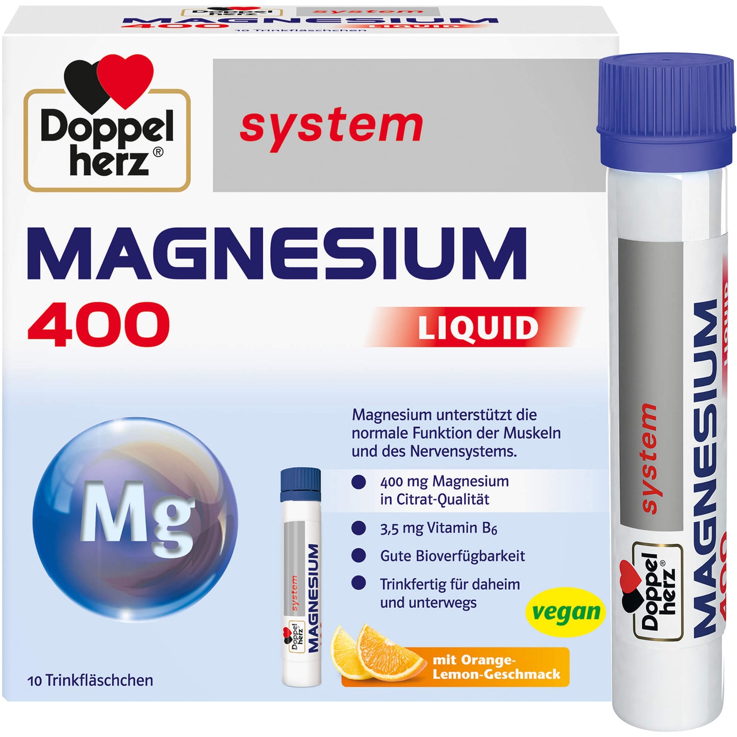DOPPELHERZ Magnesium 400 Liquid system Trinkamp. 10 St