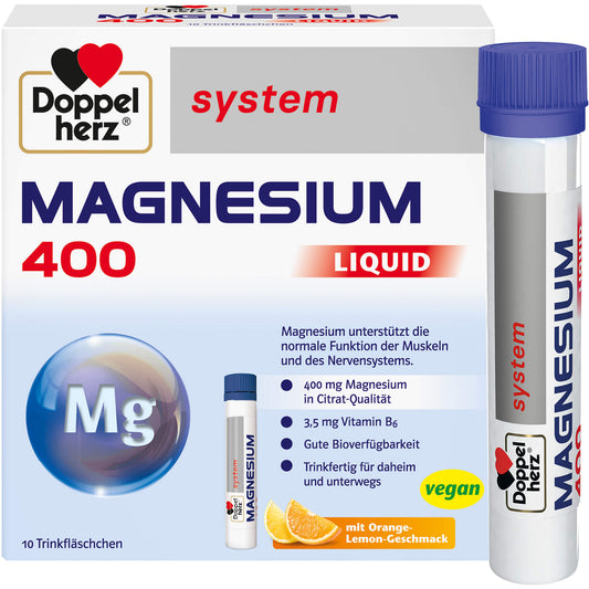 DOPPELHERZ Magnesium 400 Liquid system Trinkamp. 10 St