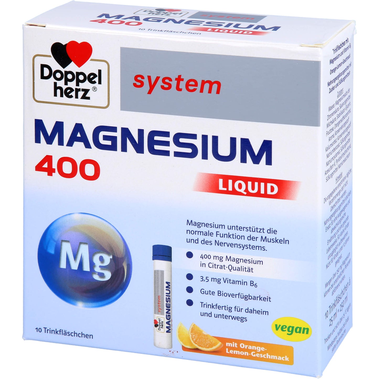 DOPPELHERZ Magnesium 400 Liquid system Trinkamp. 10 St