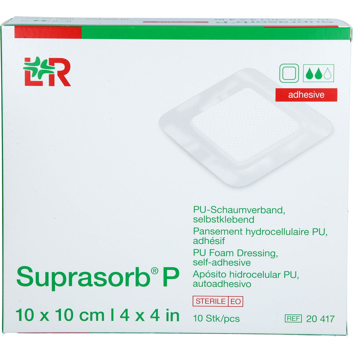 SUPRASORB P PU-Schaumv.selbstklebend 10x10 cm 10 St