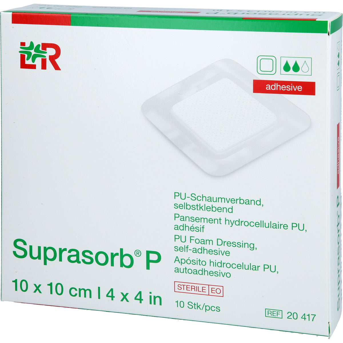 SUPRASORB P PU-Schaumv.selbstklebend 10x10 cm 10 St
