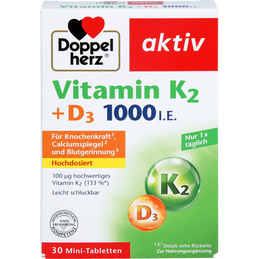 DOPPELHERZ Vitamin K2+D3 1000 I.E. Tabletten 30 St