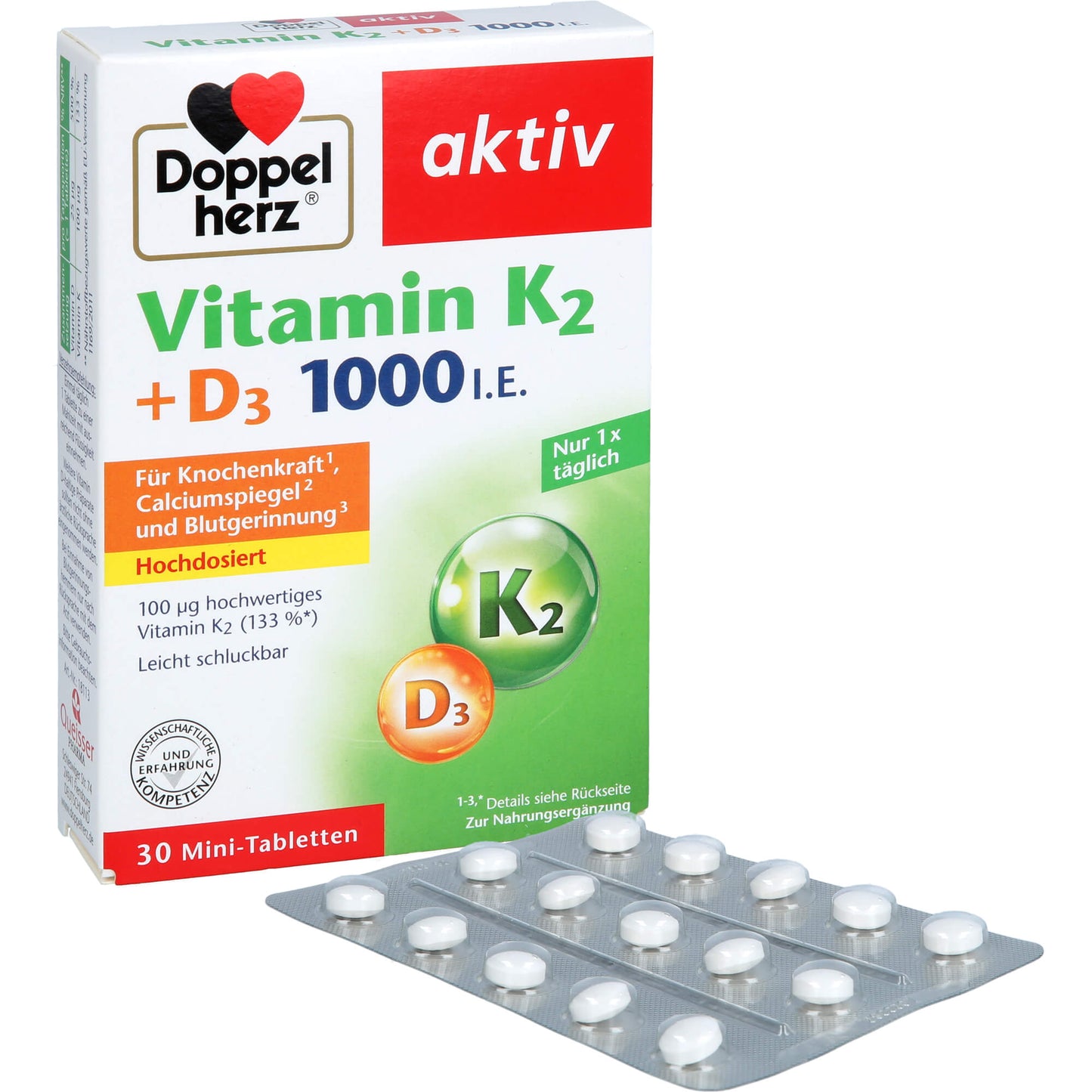 DOPPELHERZ Vitamin K2+D3 1000 I.E. Tabletten 30 St
