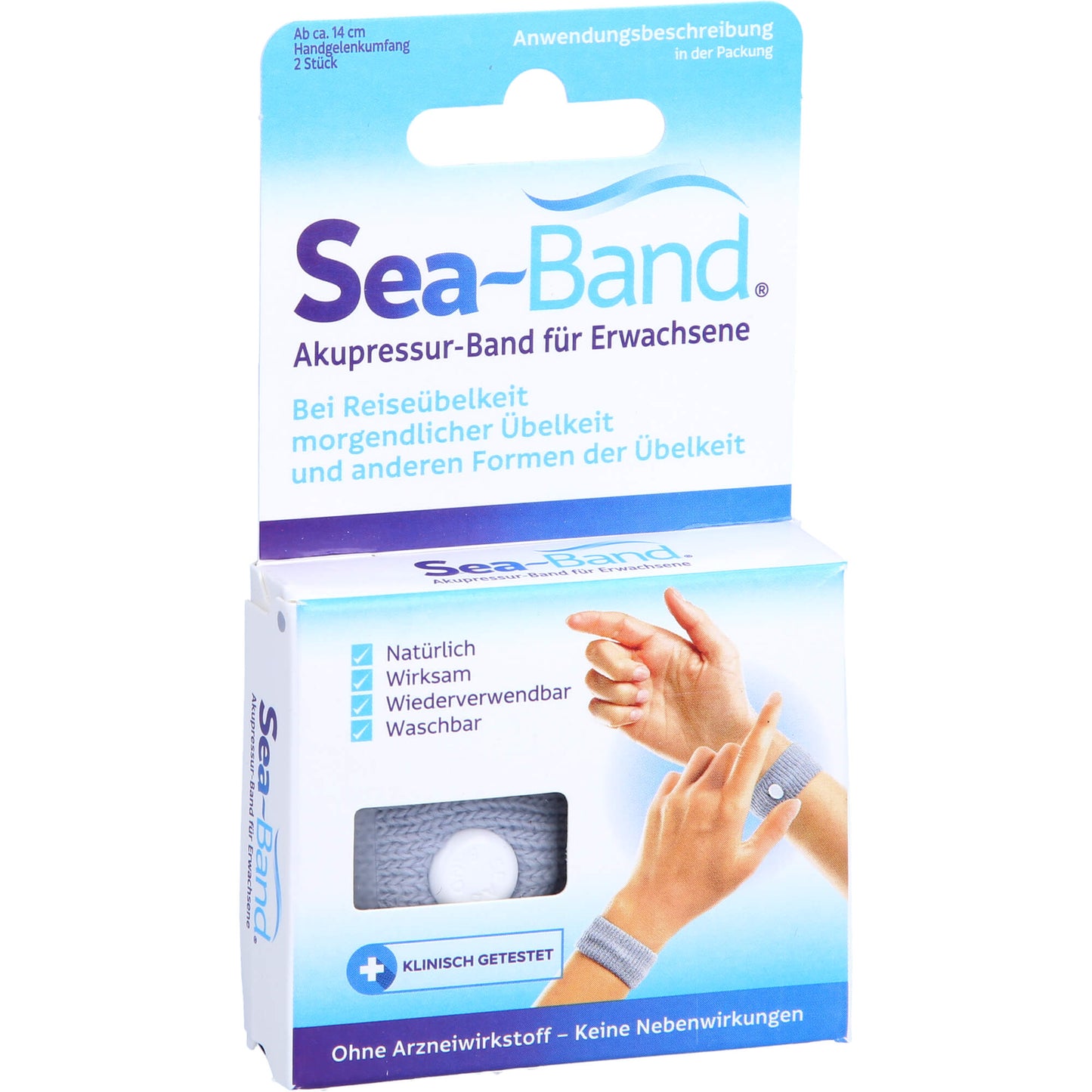 SEA-BAND Akupressurband f.Erwachsene grau 2 ST