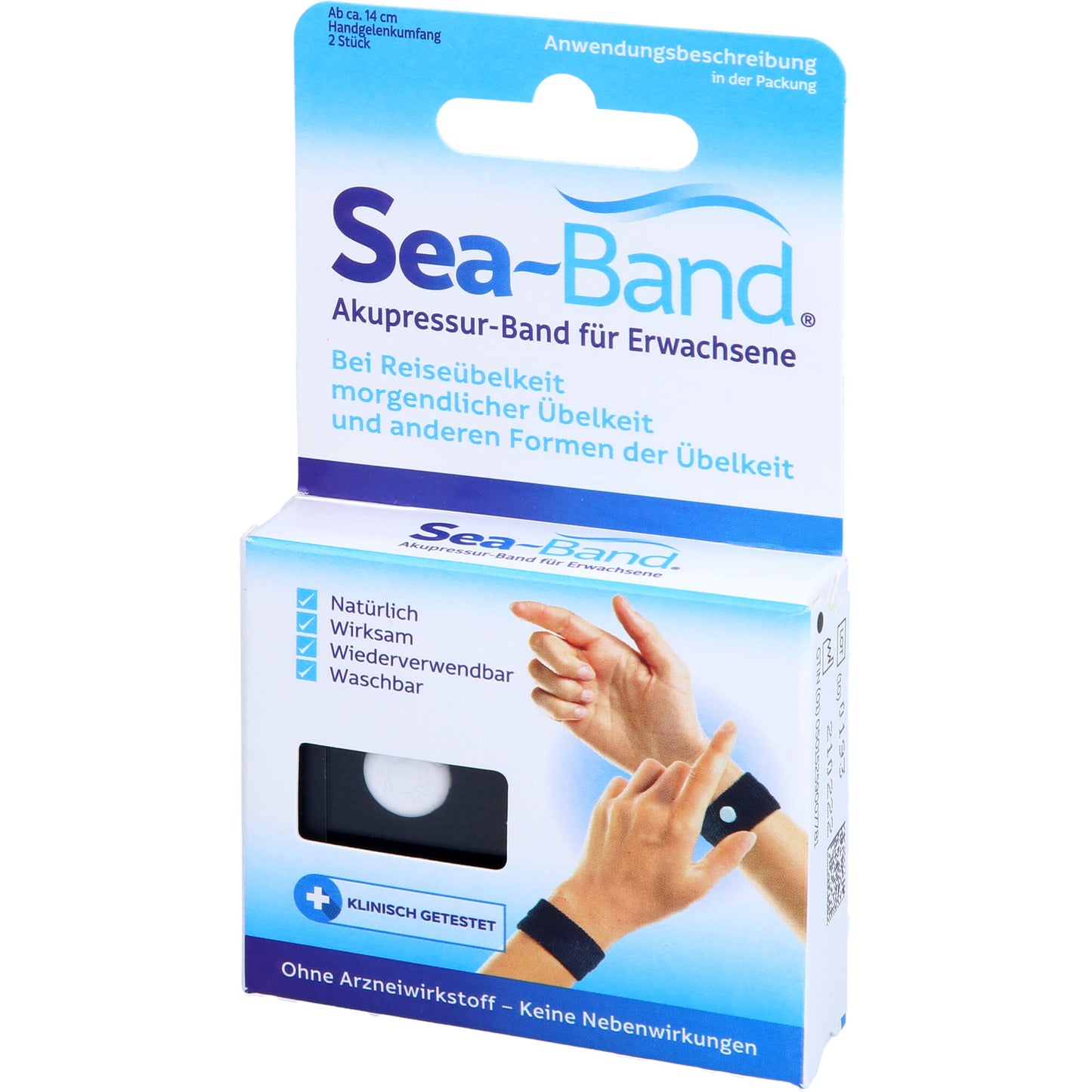 SEA-BAND Akupressurband f.Erwachsene schwarz 2 ST