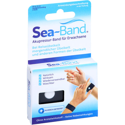 SEA-BAND Akupressurband f.Erwachsene schwarz 2 ST