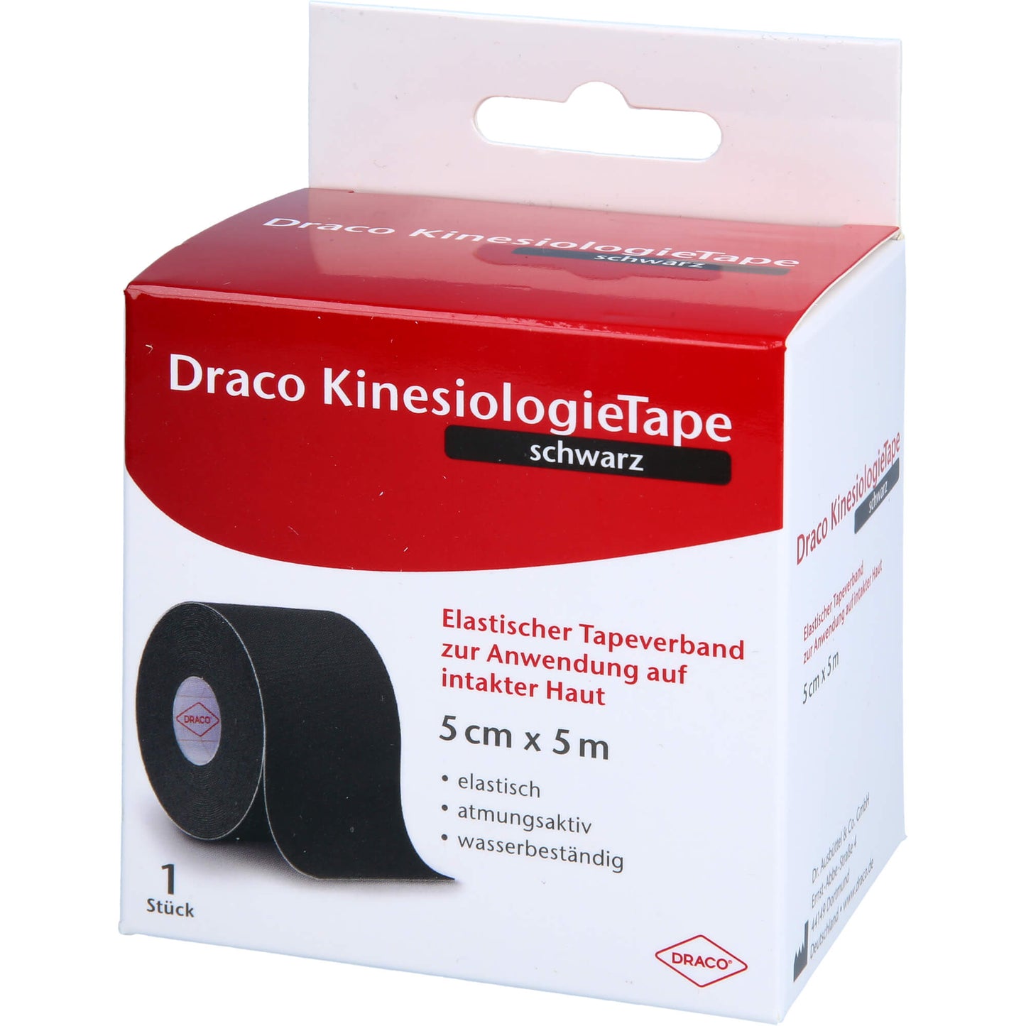 DRACO KINESIOLOGIETAPE 5 cmx5 m schwarz 1 St
