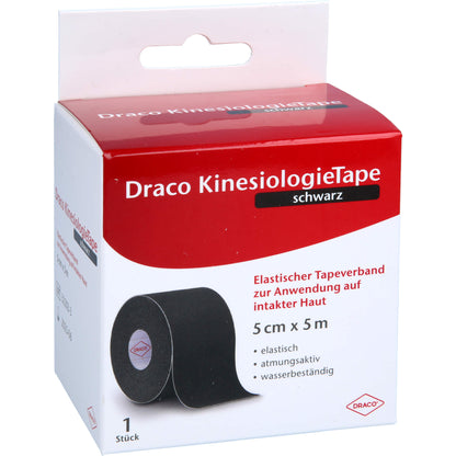DRACO KINESIOLOGIETAPE 5 cmx5 m schwarz 1 St