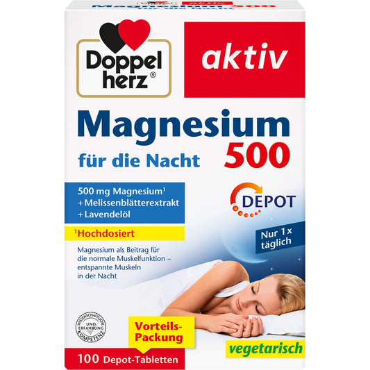 DOPPELHERZ Magnesium 500 für die Nacht Tabletten 100 St