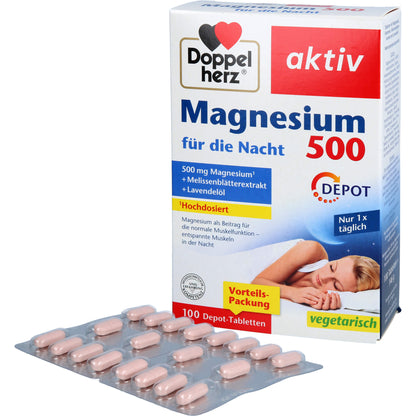 DOPPELHERZ Magnesium 500 für die Nacht Tabletten 100 St